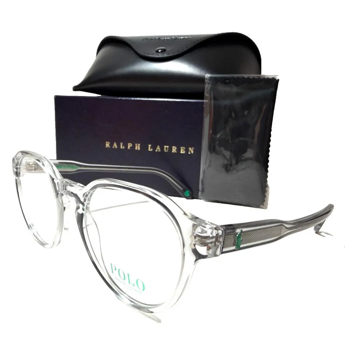 Polo Ralph Lauren PH 2233 5958 Round Crystal Clear Eyeglasses 50-20