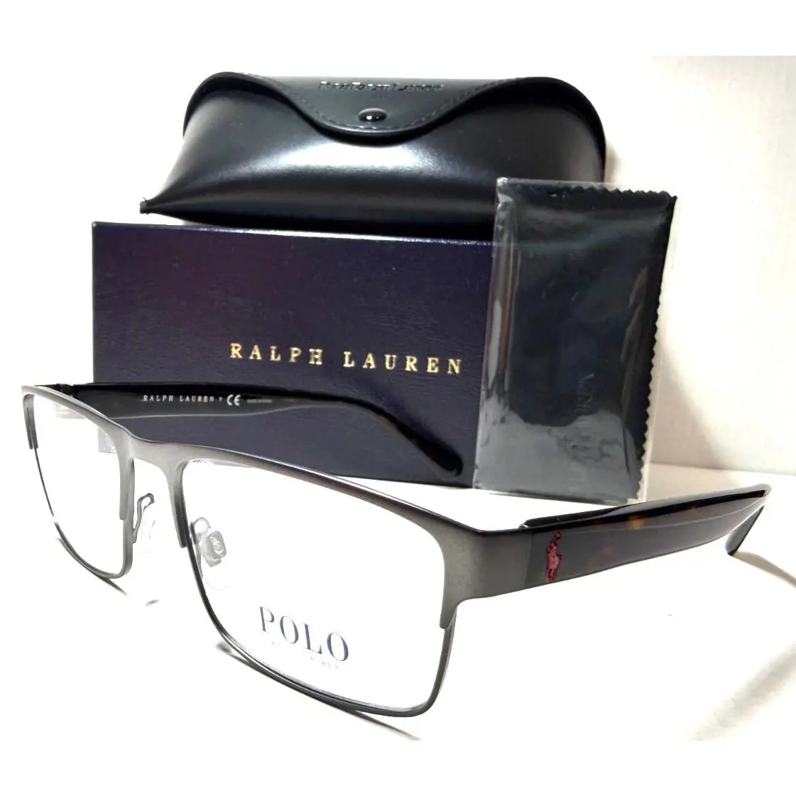 Polo Ralph Lauren PH 1198 9157 Satin Gunmetal/havana Eyeglasses 54-17
