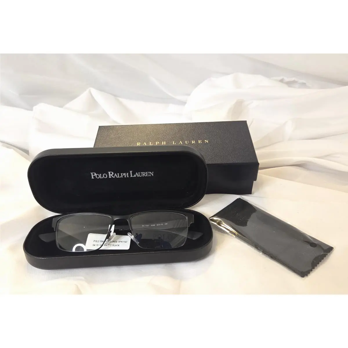 Polo Ralph Lauren 0PH1147 9038 Matte Black Mens Eyeglasses 54-16-145 IN Case