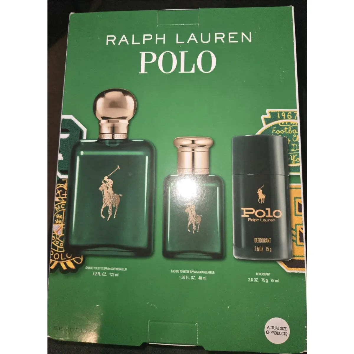 Ralph Lauren Polo Green Men Cologne 3-piece Gift Set - 125ml + 40ml + Deoderant