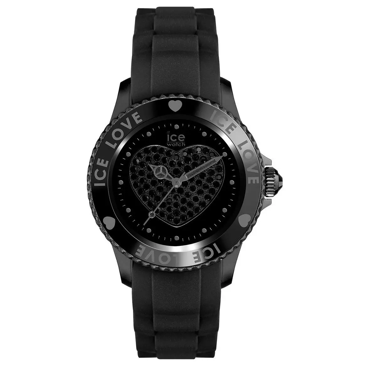 Ice-watch Ice-love Polyamide Silicone Womens Black Heart Watch LO.BK.B.S.11 by Ice-Watch
