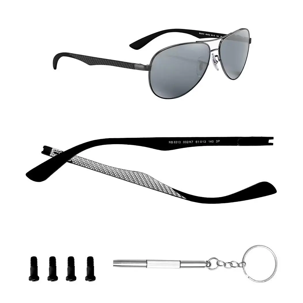 Ray-ban Temple Arms Replacement For RB8313 Sungalsses Eyeglasses Carbon Fiber 8313M