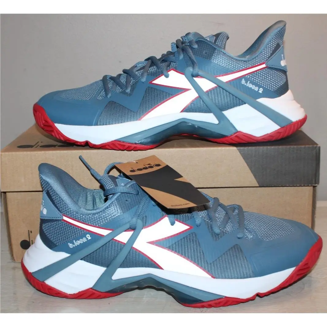 Diadora B Icon 2 Tennis Shoes Oceanview/white/salsa Men`s Shoes SZ 11