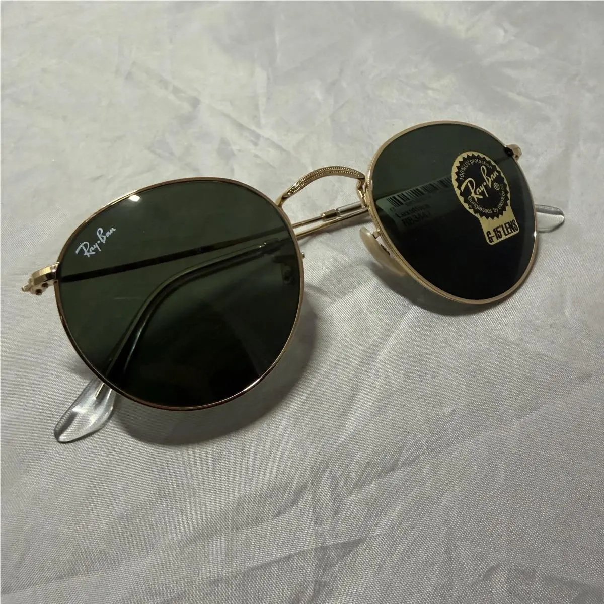 Ray-ban Sunglasses RB3447 Round Metal Gunmetal Frame Artista Green Lens 50MM