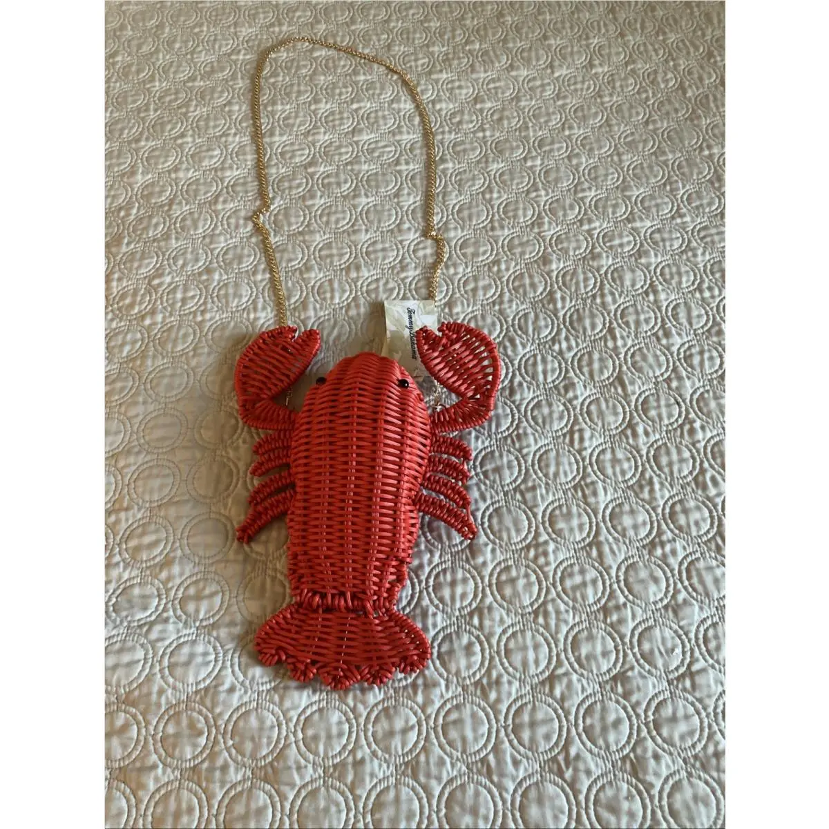 Raffia Woven Wicker Crossbody Bag Lobster Red Handbag Purse by Tommy Bahama