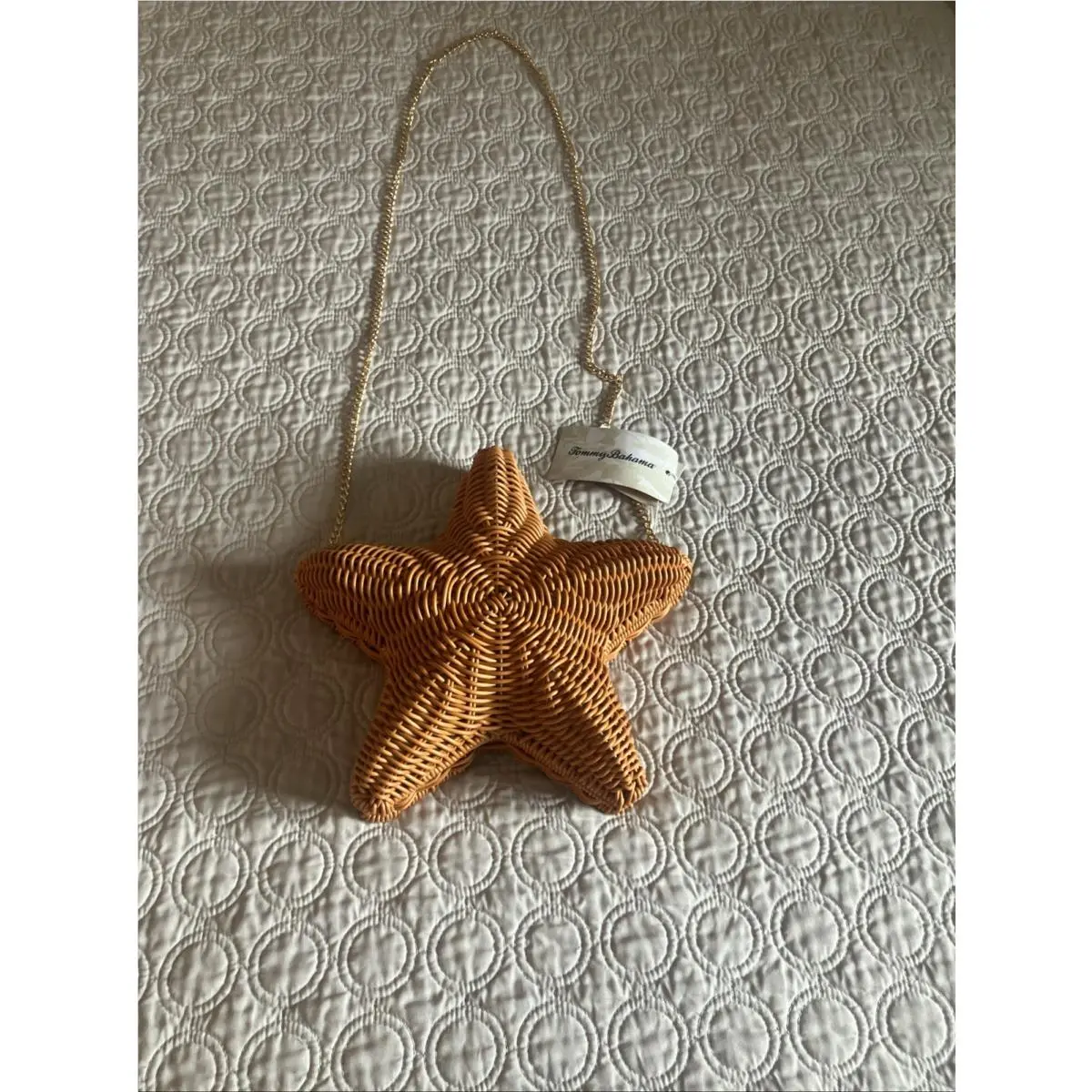 Raffia Woven Wicker Crossbody Bag Starfish Purse. Mint by Tommy Bahama