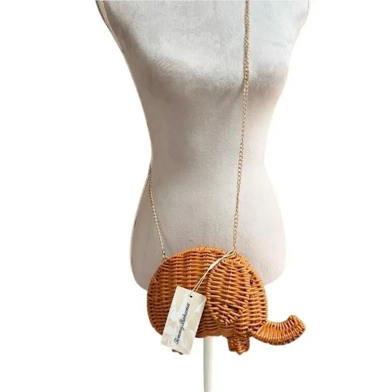 Crossbody Bag Womens Elephant Wicker Novelty Whimsical Animal by Tommy Bahama
