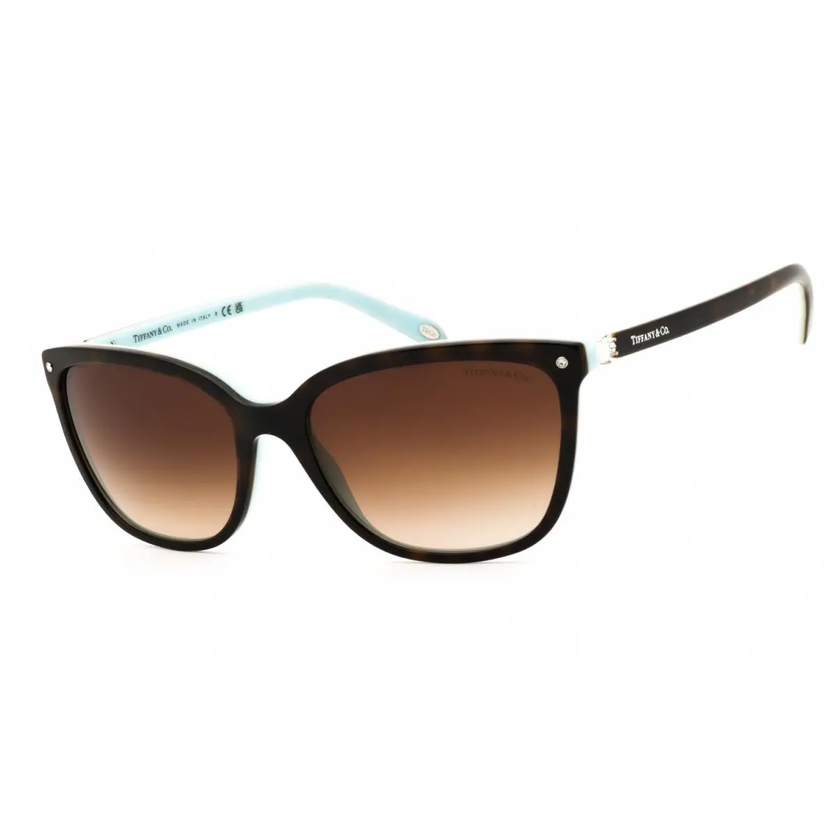 Tiffany TF4105HB 81343B Sunglasses Havana Frame Brown Gradient Lenses 55mm