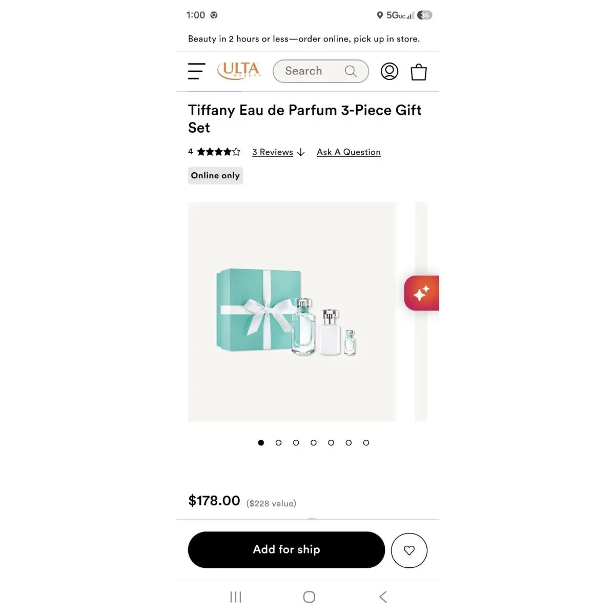 Tiffany and co Perfume Set Retail