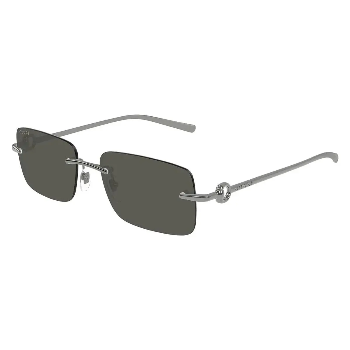 Sunglasses Ruthenium Grey Rectangle GG 1703 S 001 Rimless 55mm by Gucci