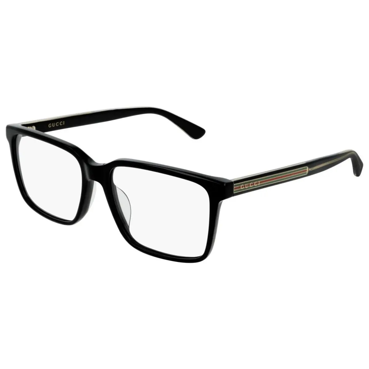 Men`s Black Squared Eyeglasses W/sylvie Motif Temples GG0385OA-001-5 Japan by Gucci