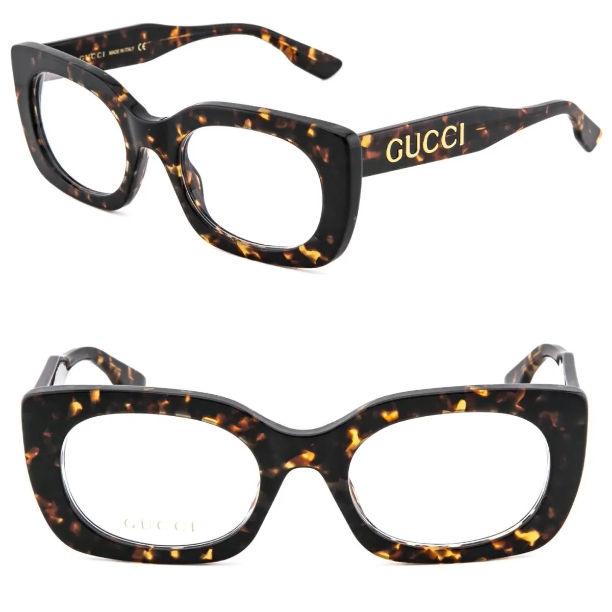 Gucci GG1154O 1154 Brown Havana Rectangular Eyeglasses 53mm 003 Optical Frame