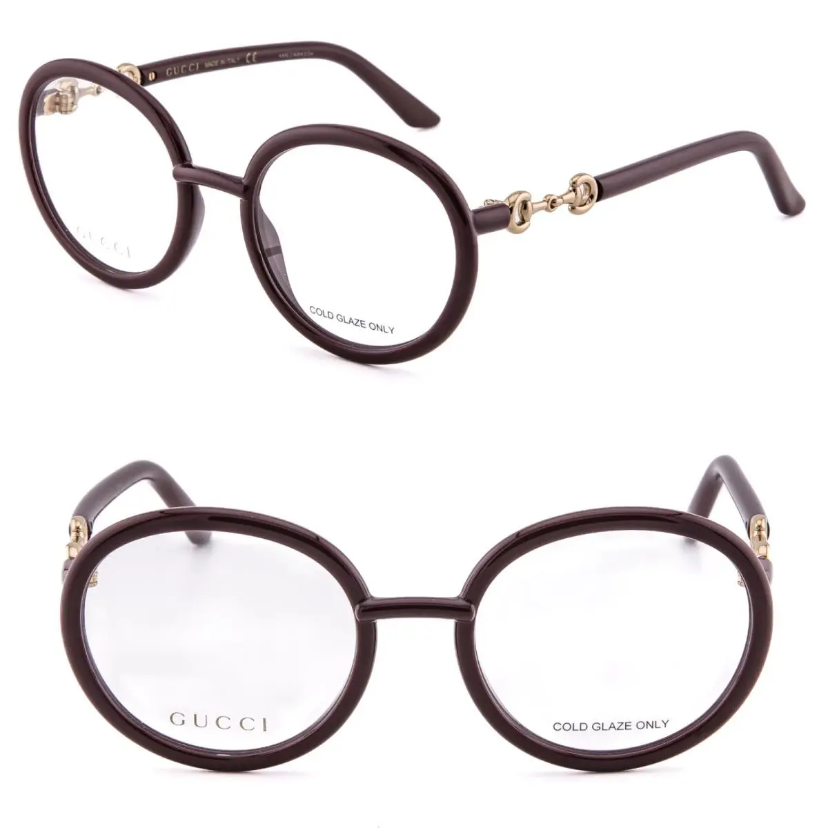 Gucci GG0891O 0891 Horsebit Burgundy Red Round Retro Eyeglass 003 Optical Frame