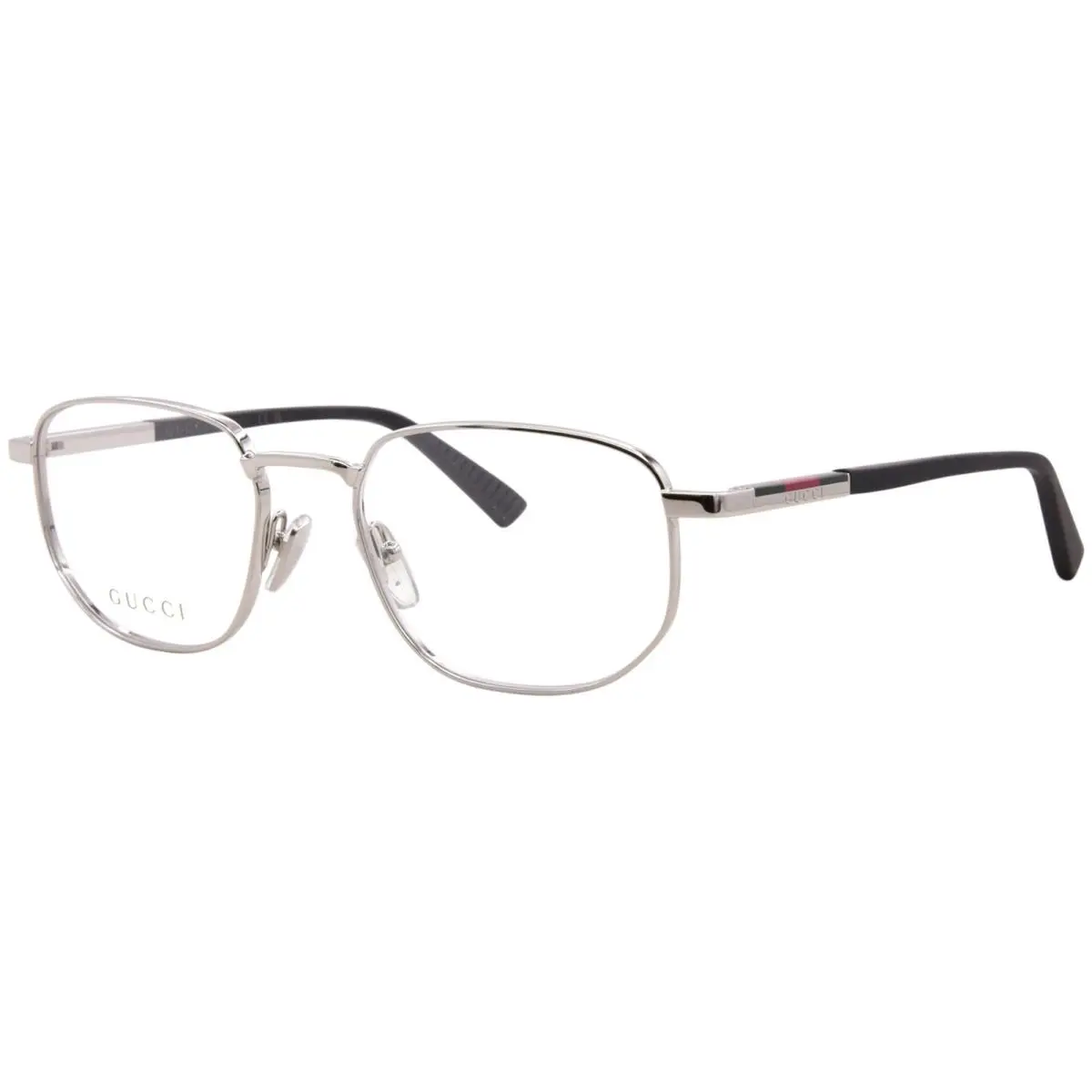 Gucci GG2093O 001 Eyeglasses Men`s Silver/black Full Rim Round Shape 53mm