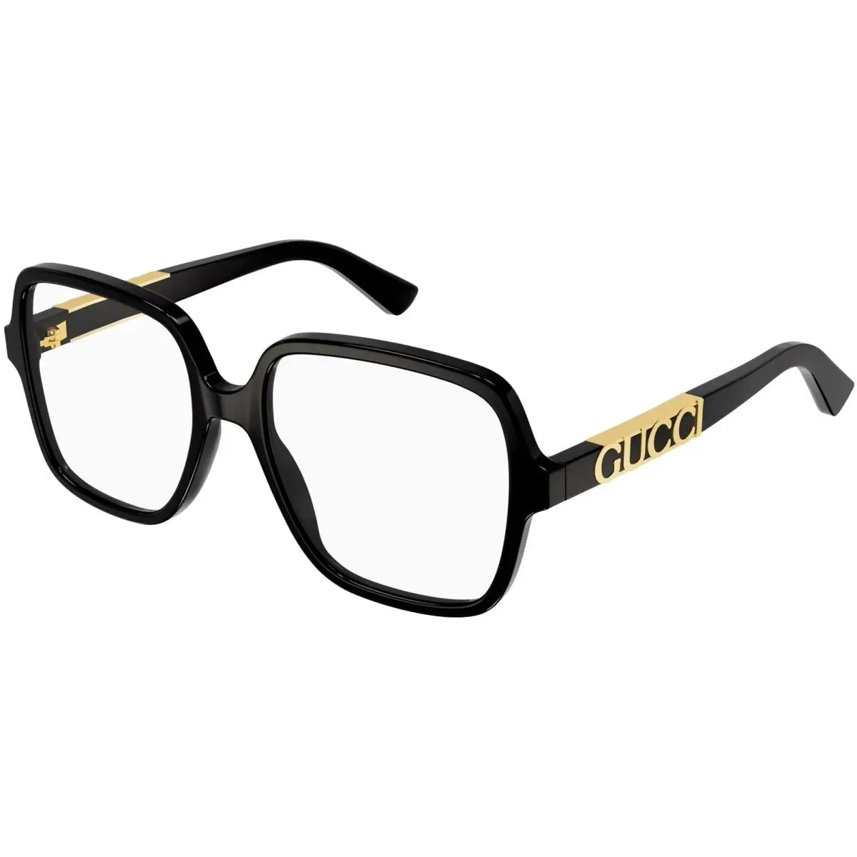 Women`s Black Oversized Square Eyeglasses - GG1193O 001 56 - Made in Italy by Gucci