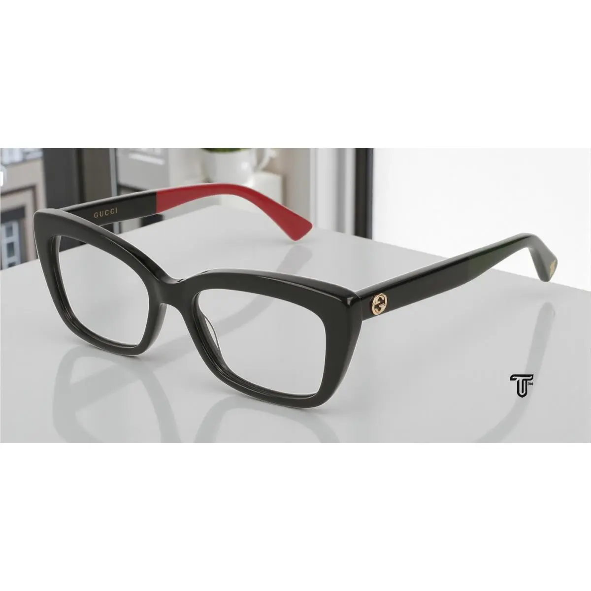 GG0165ON 003 Black/red/green 51mm Women`s Eyeglasses by Gucci
