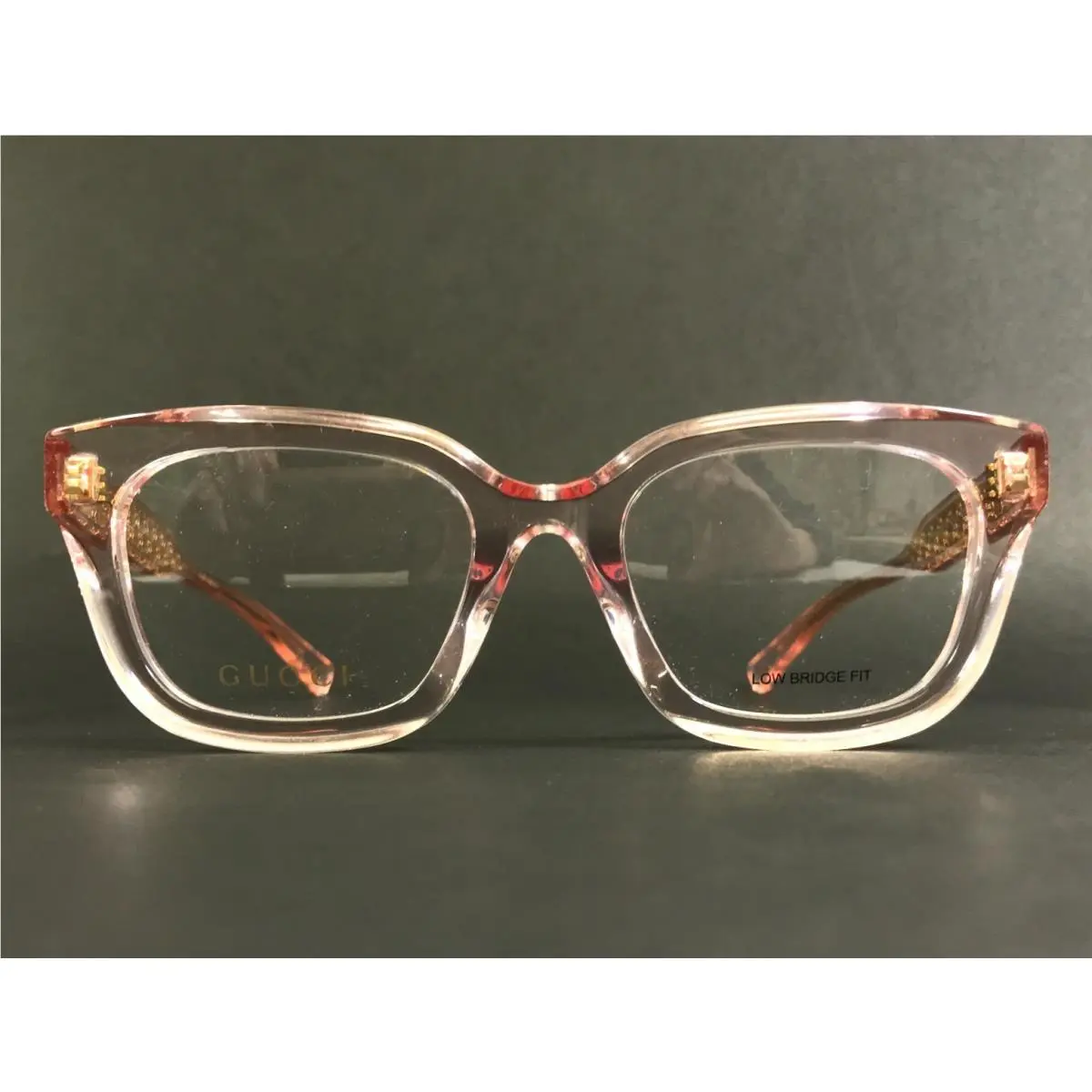 Gucci Eyeglasses Frames GG02067OL 007 Transparent Pink Asian Fit Thick 52-20-145