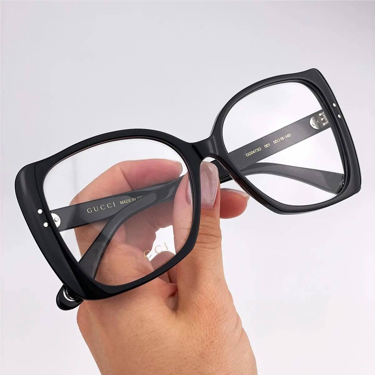 Gucci Women Eyeglasses Black Demo Butterfly GG0473O 001