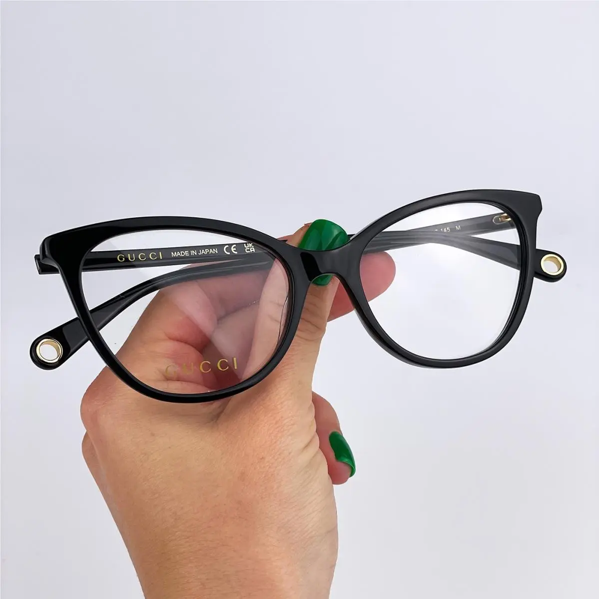 Gucci Women Eyeglasses Black Demo Cat Eye GG1079O 001