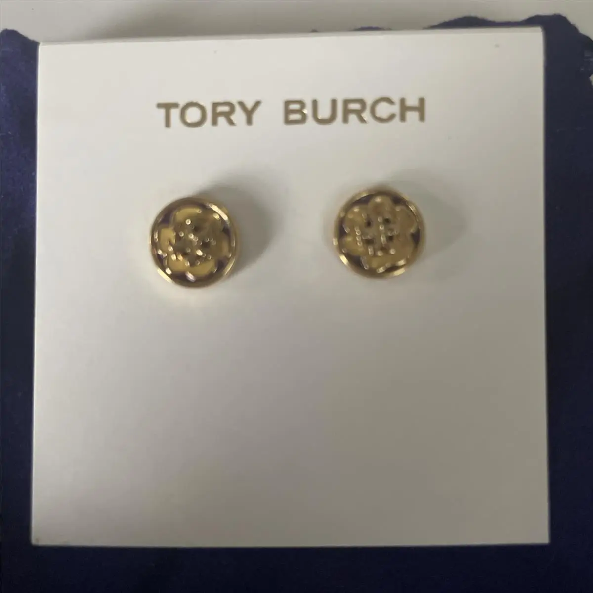 Tory Burch Yellow Flower Enamel Stud Earrings with Dust Bag