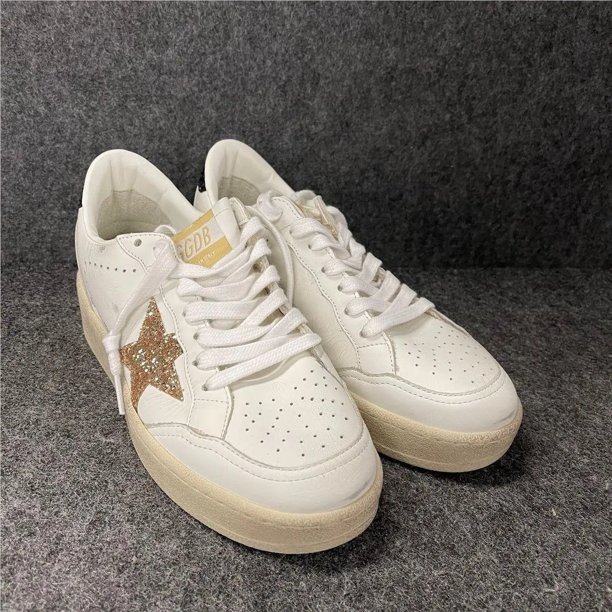Ball Star 2 Sneaker Women`s Size IT37 US 7 White/gold by Golden Goose