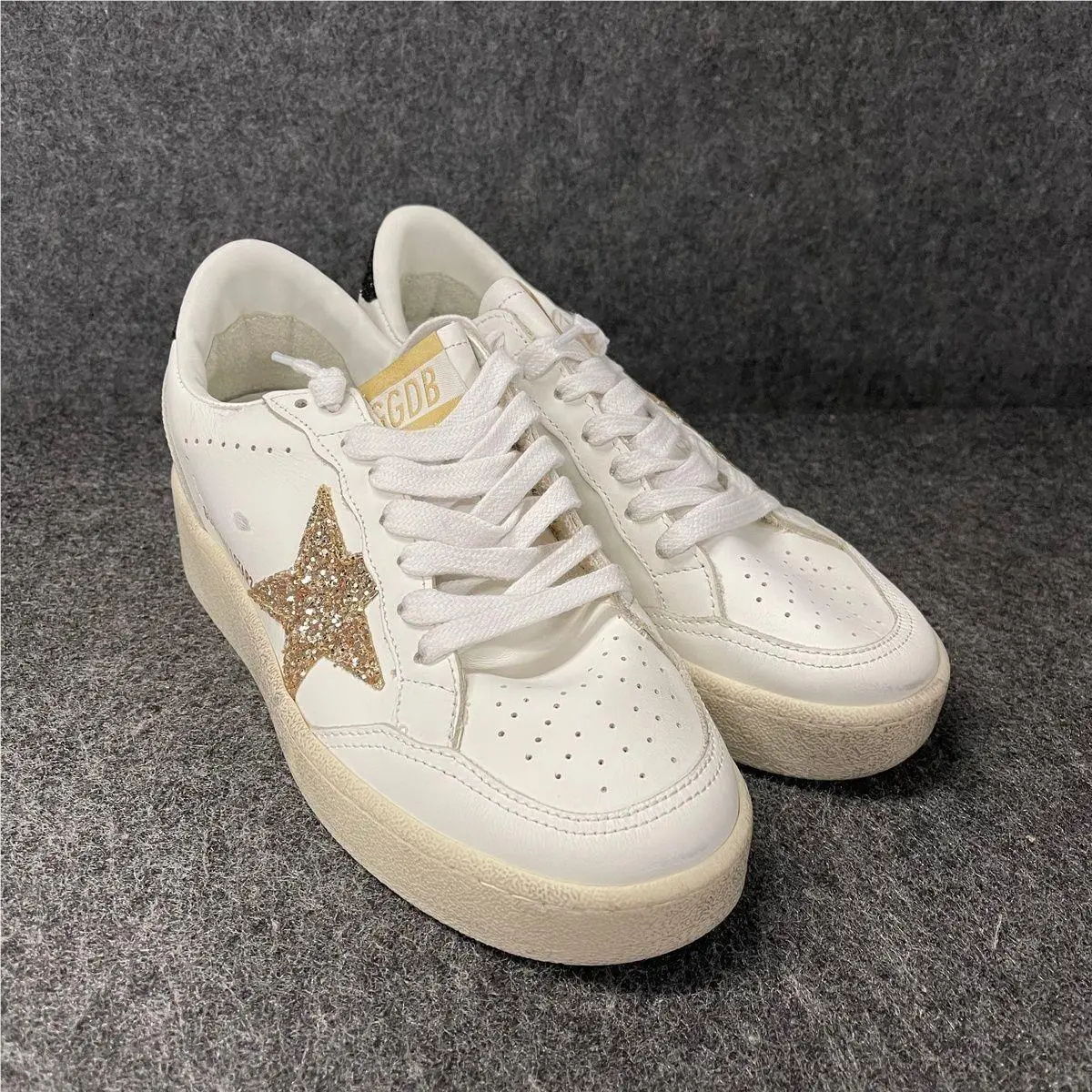 Ball Star 2 Sneaker Women`s Size IT36/US6 White/gold by Golden Goose