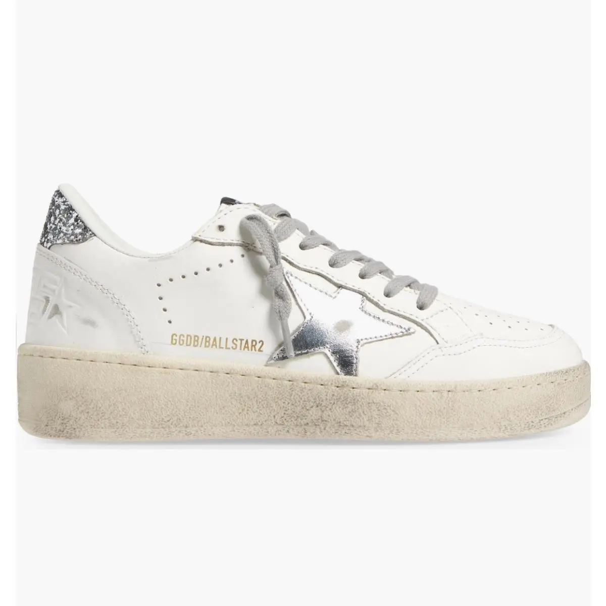 Women’s White Ball Star 2 Low Top Sneaker Size US 10/EU 40 by Golden Goose
