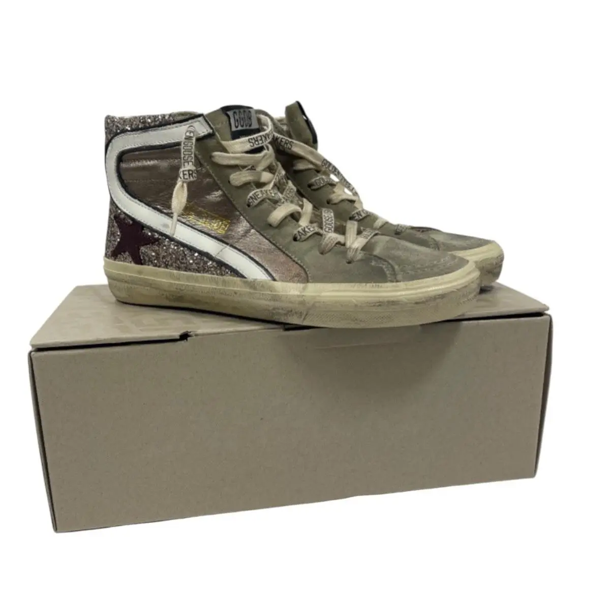 Slide Sneaker in Bronze Multi Size 39 by Golden Goose