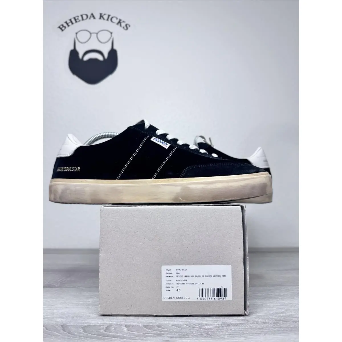 Size 46 EU 13 US -  Men Soul Star Sneaker Black Milk by Golden Goose
