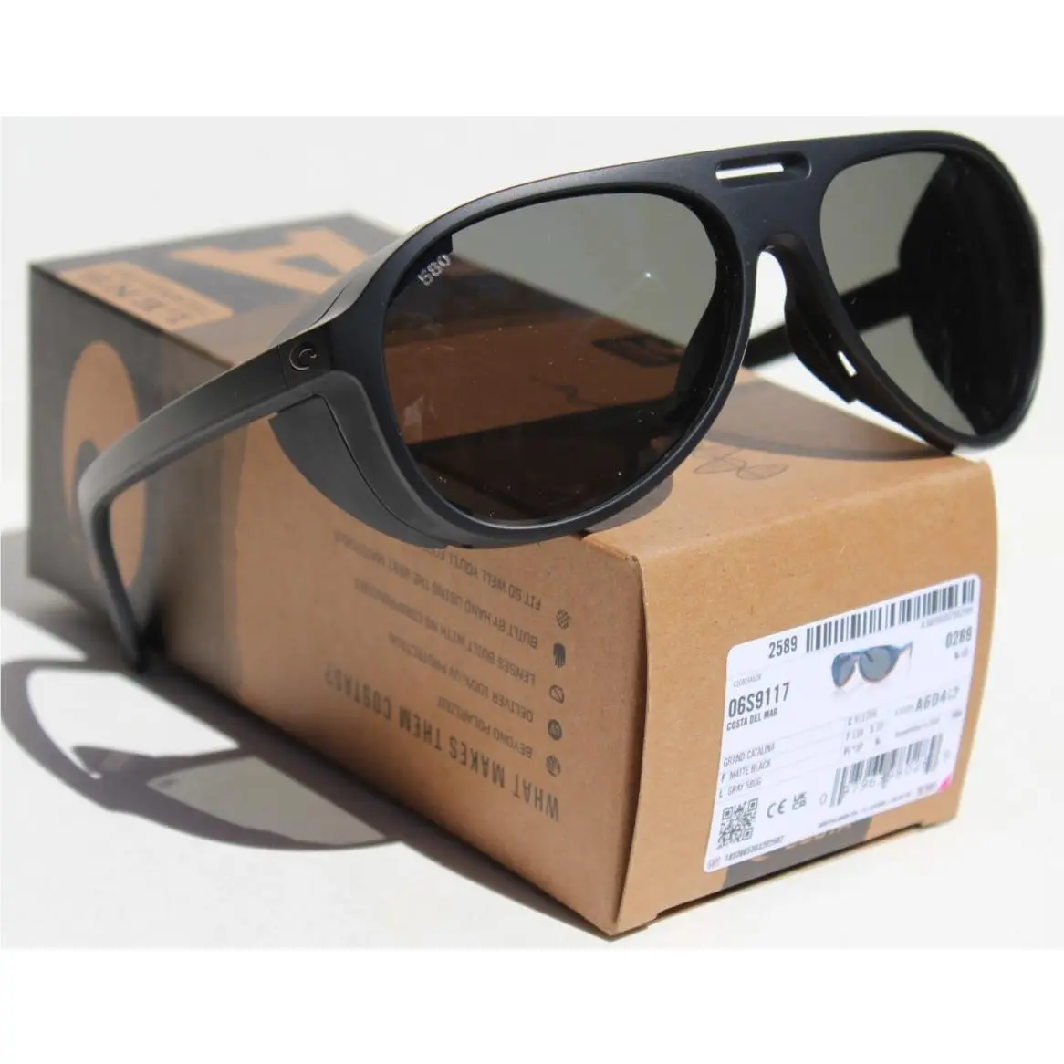 Costa Del Mar Grand Catalina 580G Polarized Sunglasses Matte Black/gray 580