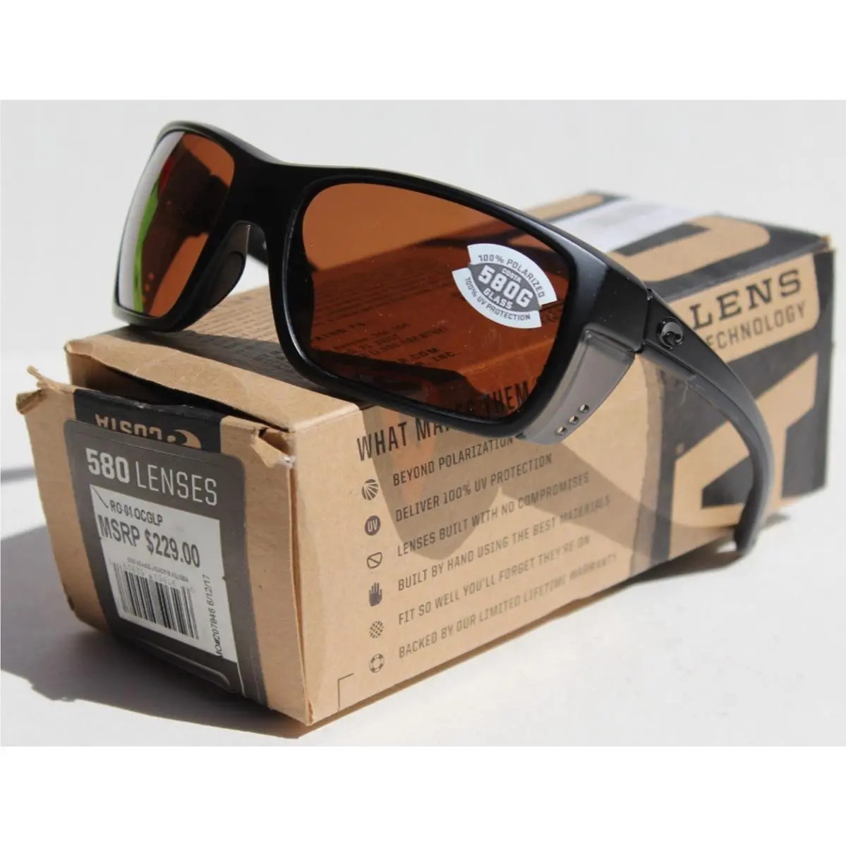 Costa Del Mar Rooster Polarized Sunglasses Blackout/copper 580G Rare