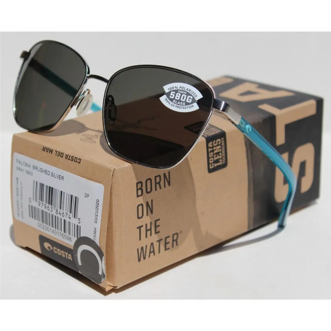 Costa Del Mar Paloma Polarized Sunglasses Brushed Silver/gray 580G Womens