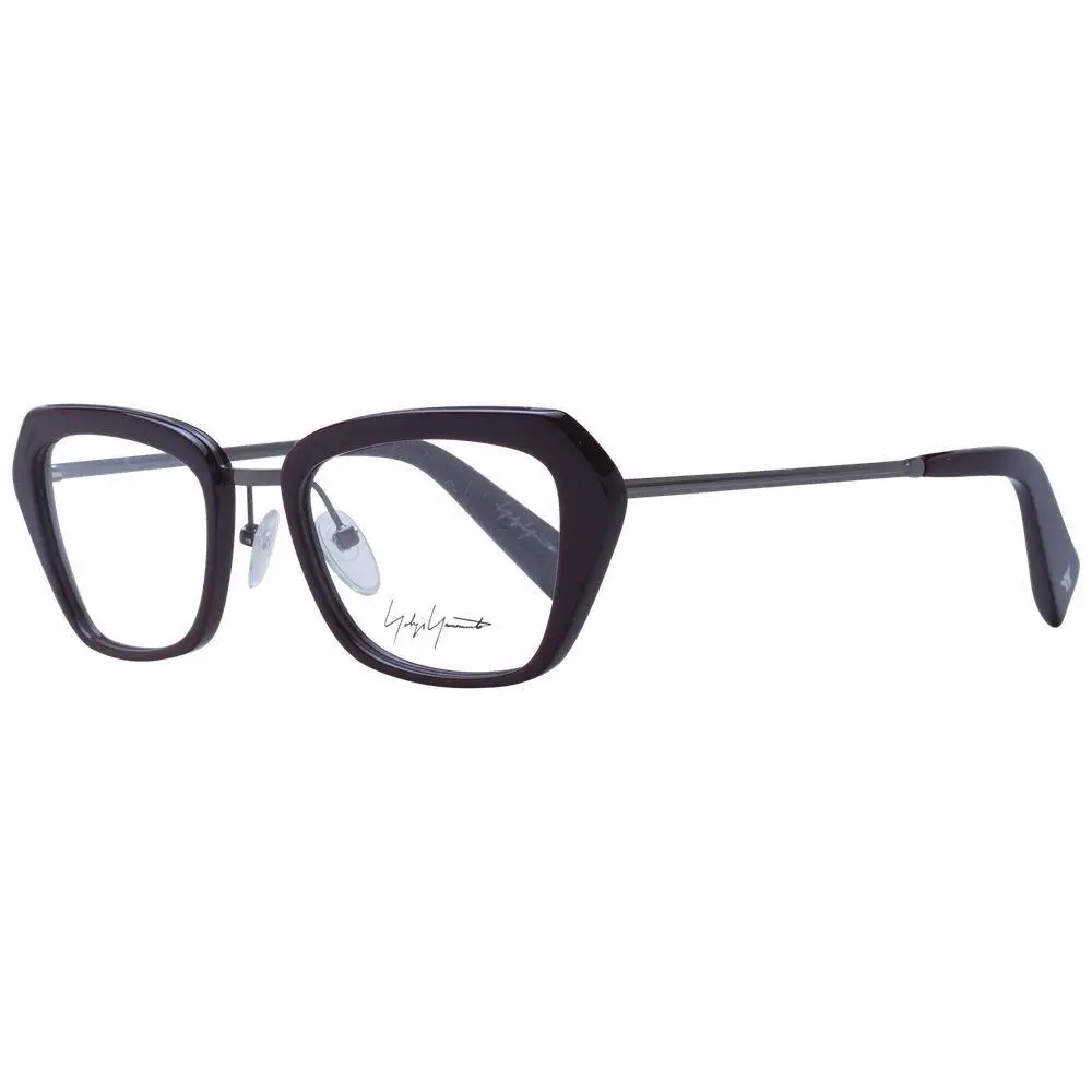 Burgundy Metal Plastic Glasses Frames by Yohji Yamamoto