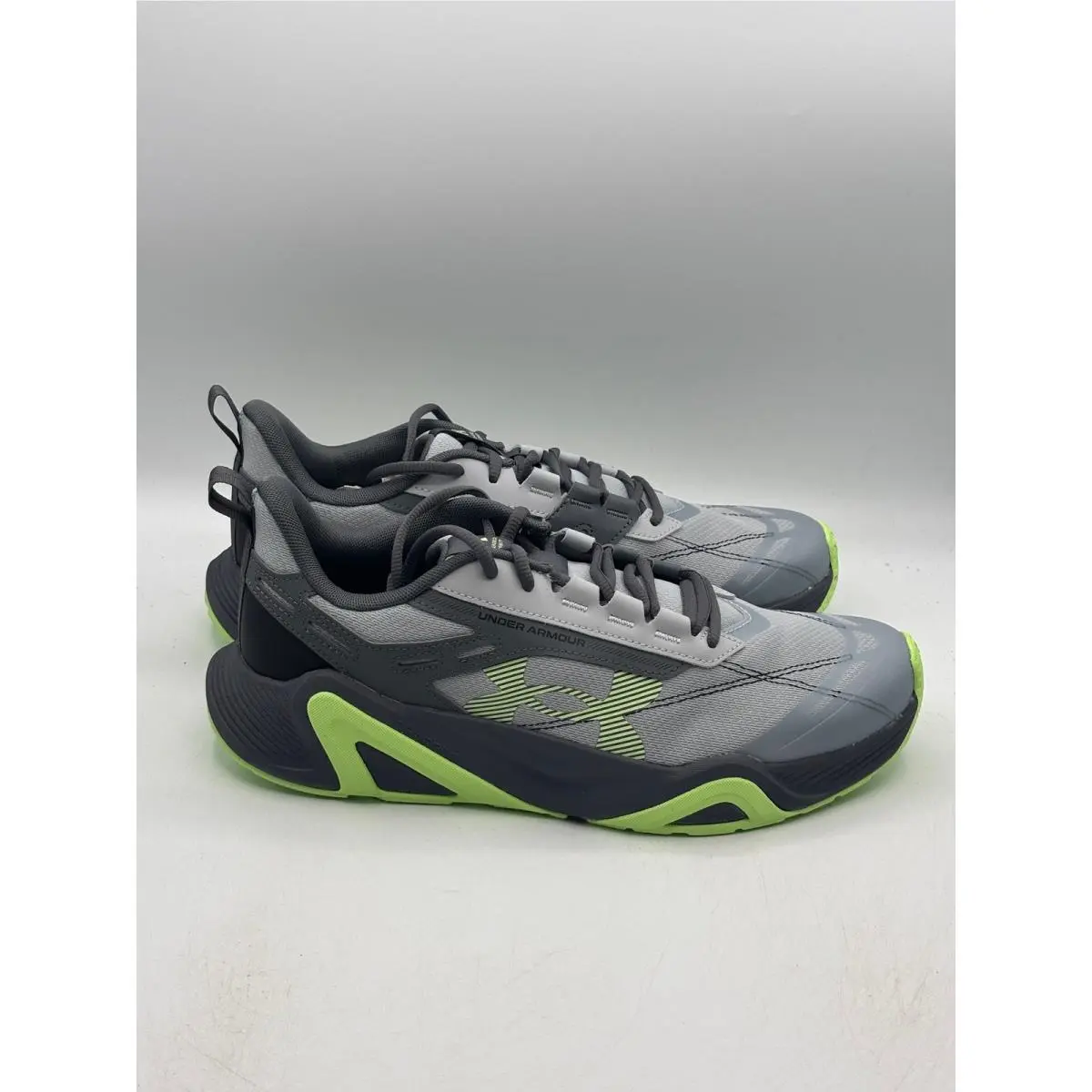 Under Armour Charged Commit TR 5 Mens 11 Grey Lime Training Shoes 3026607-001