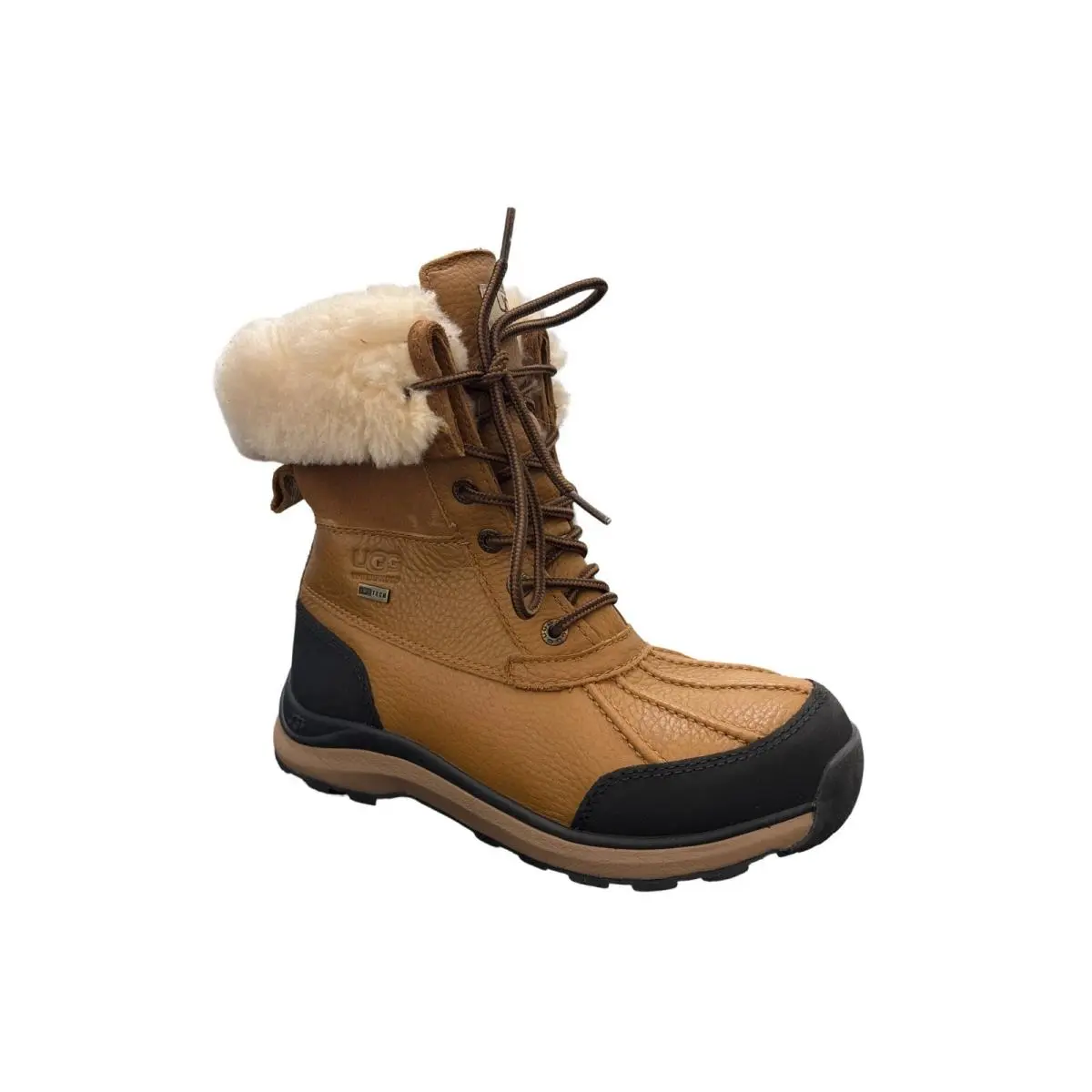 Ugg Women`s Adirondack Iii Short Chestnut Leather Wateproof Boots 1095141 Size 5