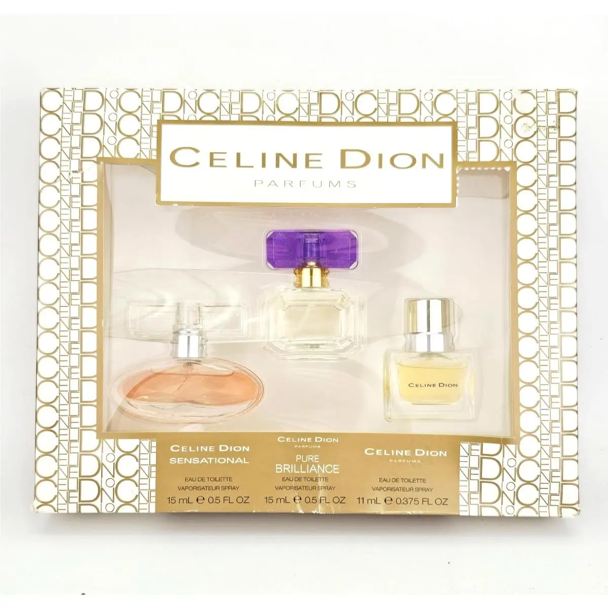 Celine Dion Sensational Pure Brilliance Parfums Eau De Toilette Perfume 3pc Set