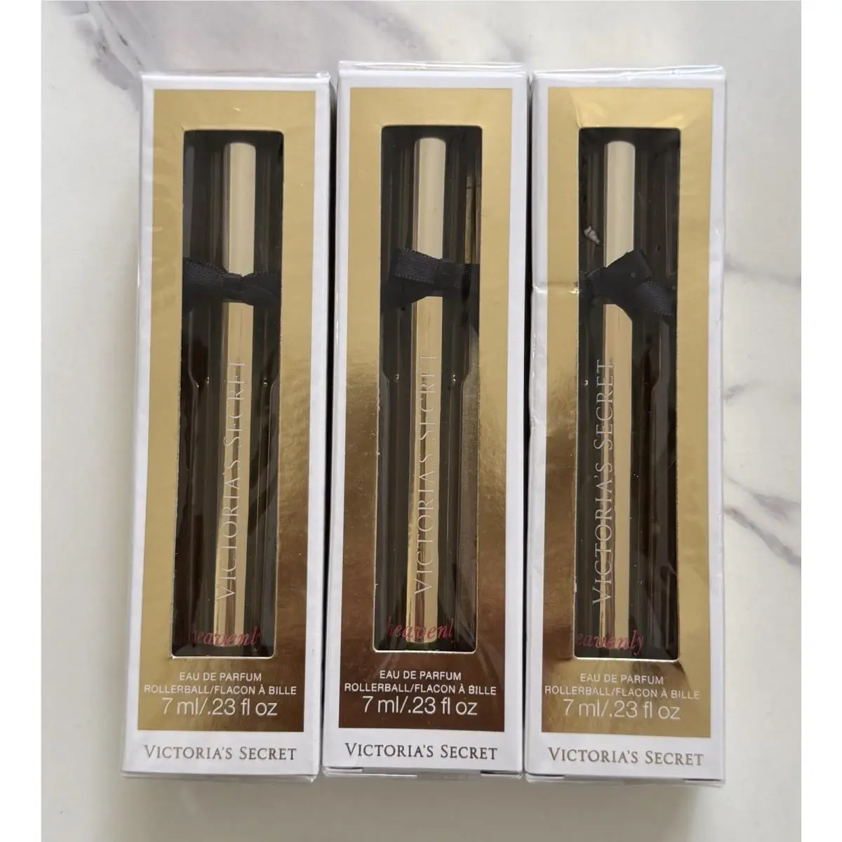 Victoria`s Secret Heavenly Eau de Parfum Rollerball.set Of 3 Pieces.travel Size by Victoria's Secret