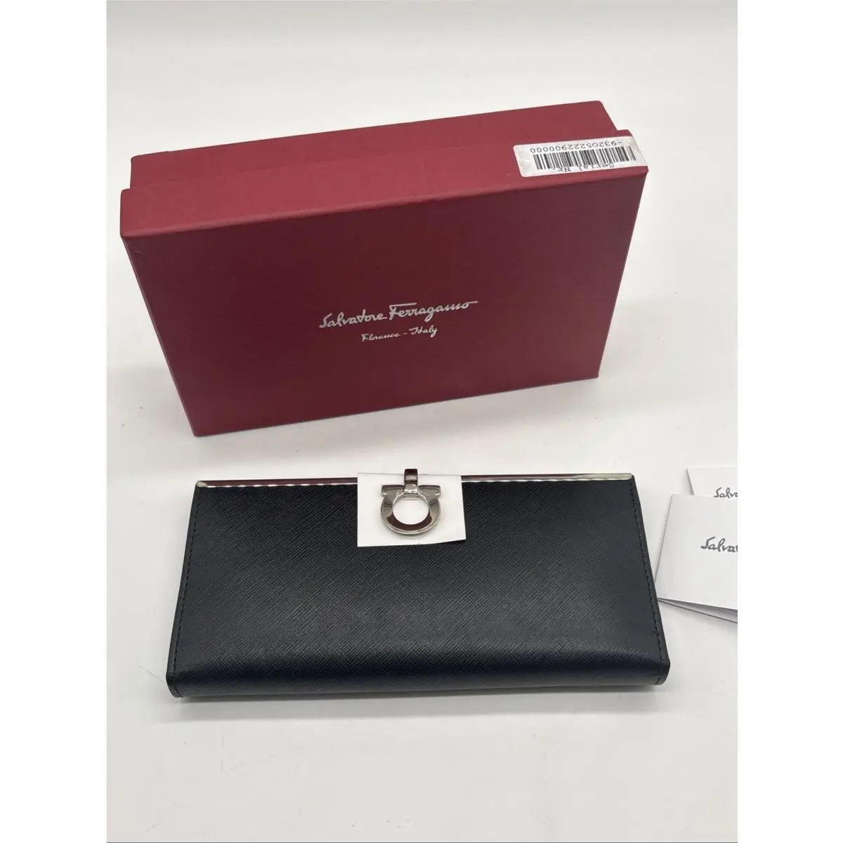 Salvatore Ferragamo Billfold Long Wallet Gancini Saffiano Leather