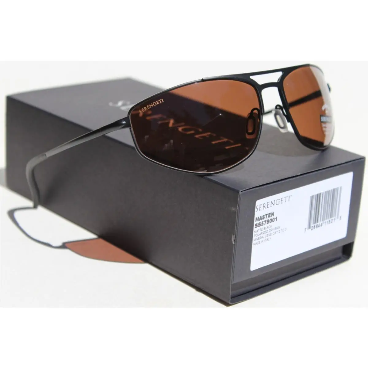 Serengeti Masten Polarized Sunglasses Matte Black/drivers SS579001 Italy