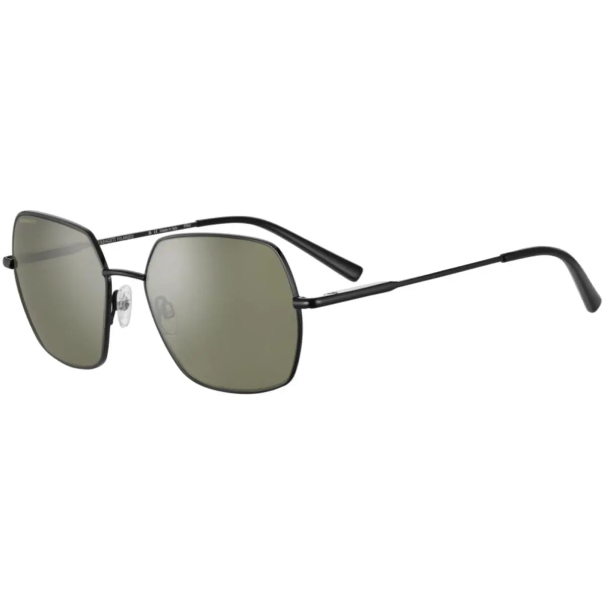 Serengeti Loy Women`s Polarized Photochromic Geometric Sunglasses - SS548002 - Frame: Shiny Black, Lens: 555nm Green