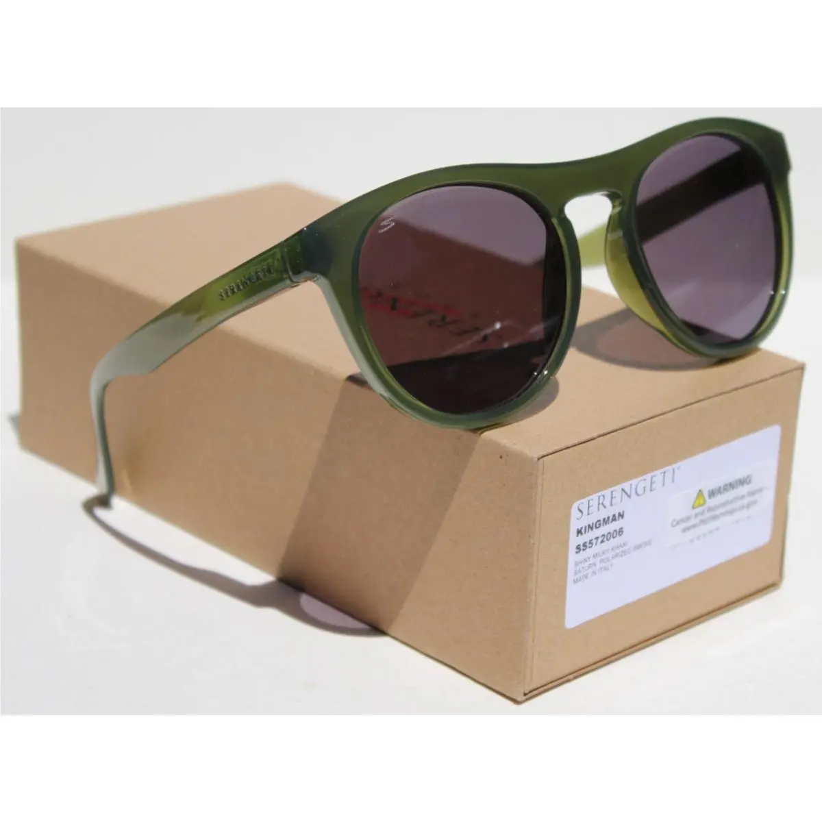 Serengeti Kingman Polarized Sunglasses Milky Khaki/smoke SS572006 Italy