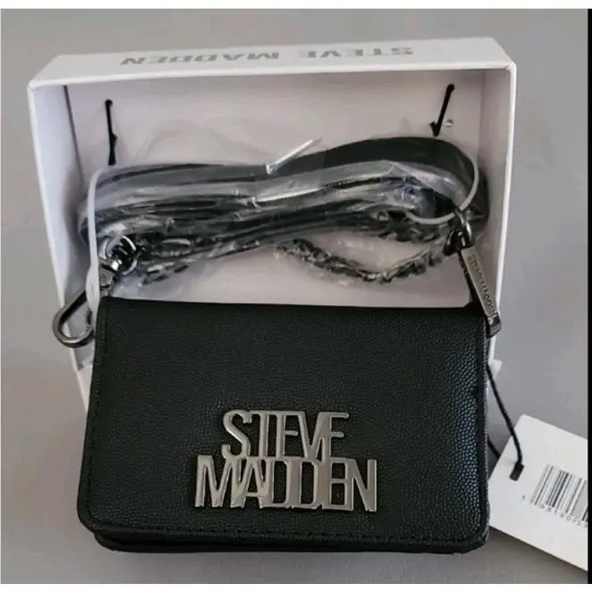 Black Broy/ Boxed Crossbody Mini Bag by Steve Madden