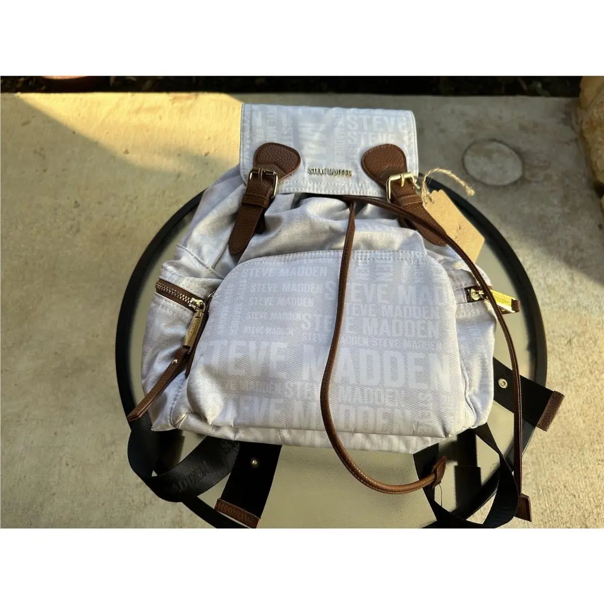 B Solly White Beige Women’s Backpack by Steve Madden