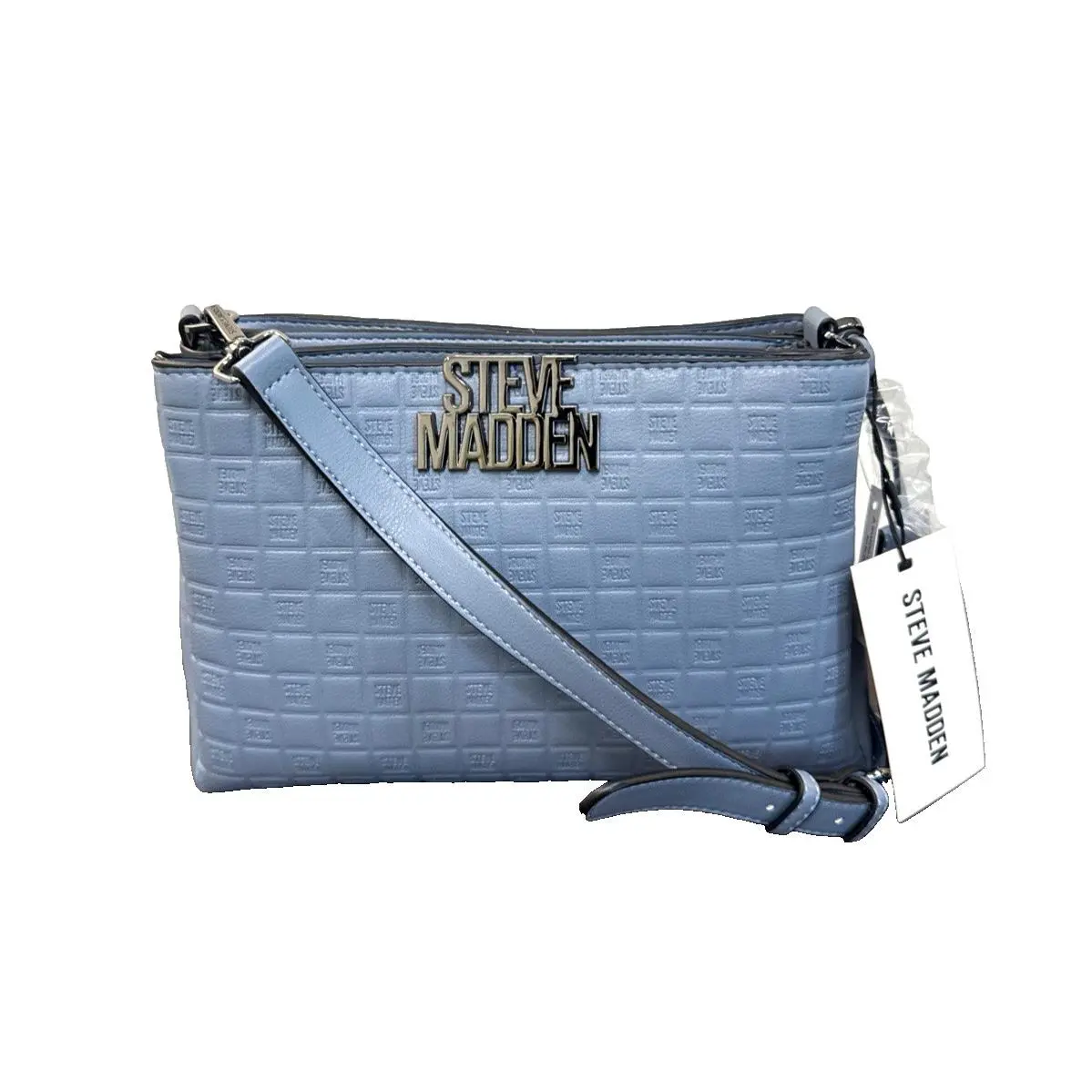 Steve Madden Women`s Handbag Crossbody Blue Multiple Compartments Leather