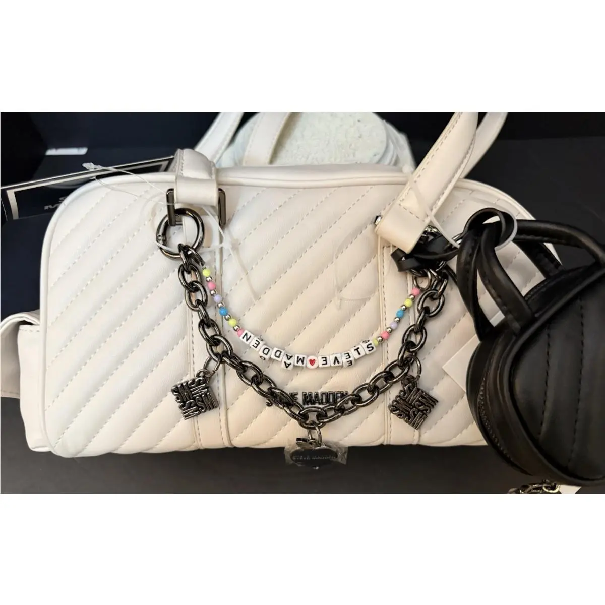 Bmikey Bag Features White Quilted Leather by Steve Madden