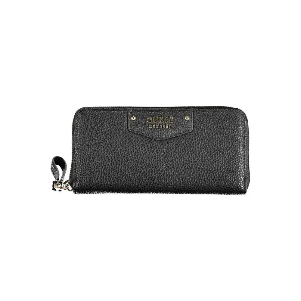 Jeans Black Polyurethane Women Wallet - GU-38143 by Guess