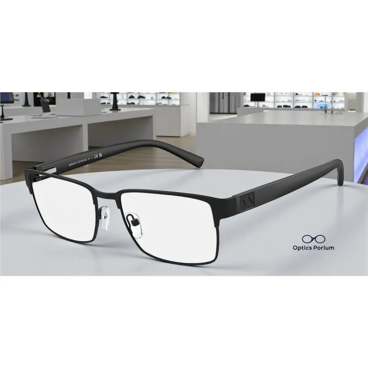 Armani Exchange AX1019 6063 Matte Black Demo Lens 54 mm Men`s Eyeglasses