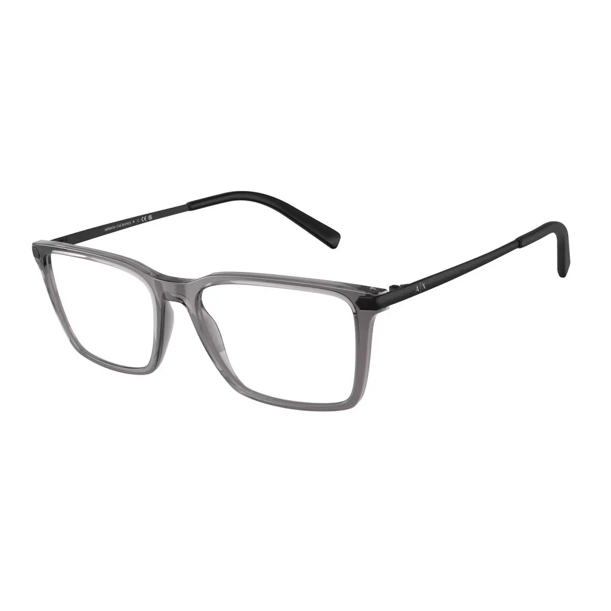 AX3077 8239 Shiny Transparent Grey 54 mm Men`s Eyeglasses by Armani Exchange