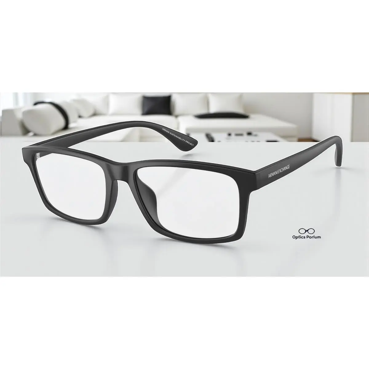 Armani Exchange AX3083U 8078 Matte Black Demo Lens 54 mm Men`s Eyeglasses