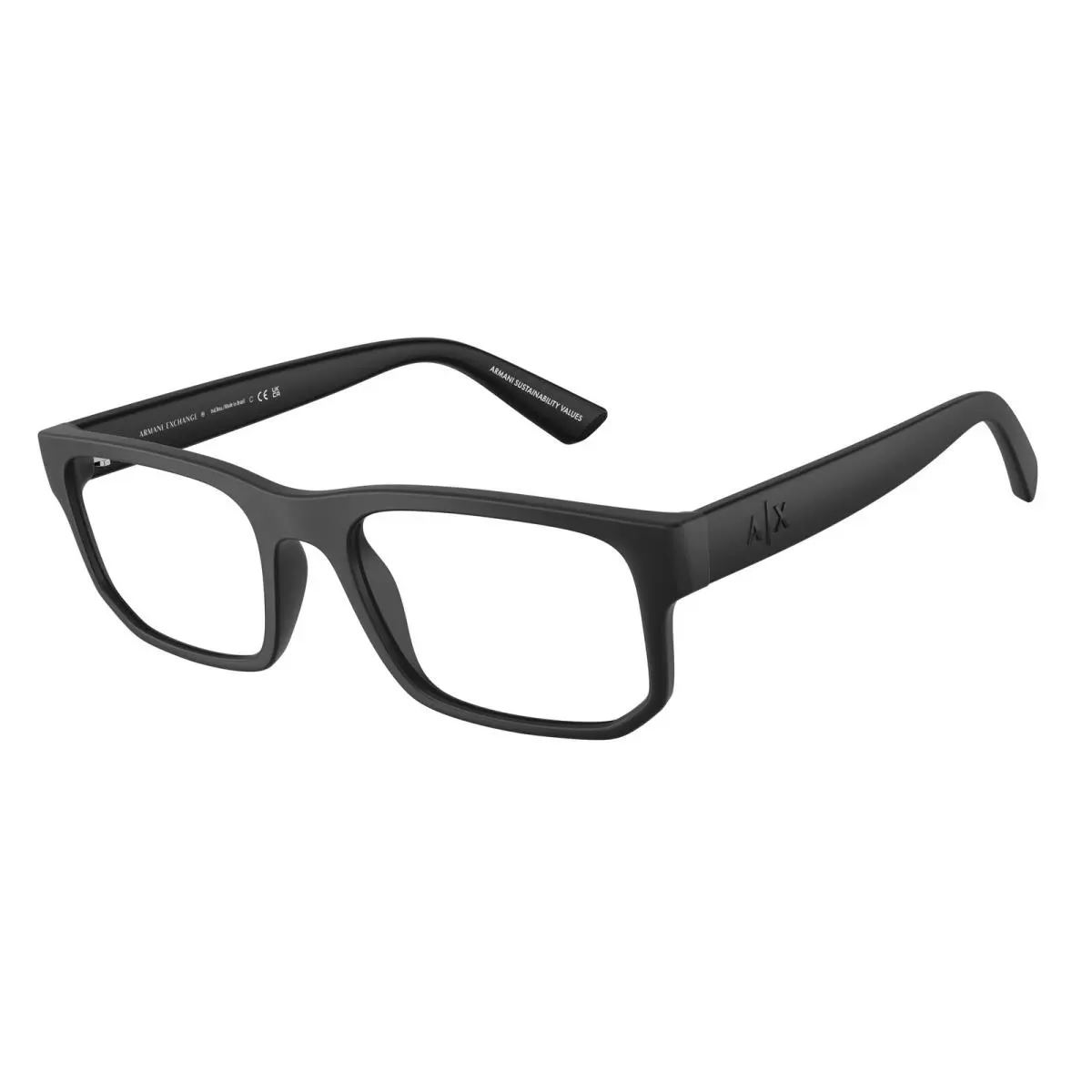 AX3135F 8078 Matte Black Demo Lens 54 mm Men`s Eyeglasses by Armani Exchange